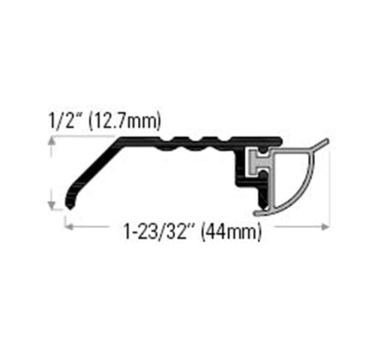 1/2 in x 1 23/32 in x 6 ft DraftSeal Aluminum Bumper Threshold w/ Grey Vinyl Insert at Slegg