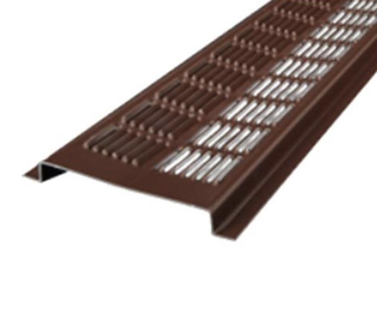 3 3/4 in x 8 ft Lomanco Aluminum Continuous Soffit Vent / Brown at