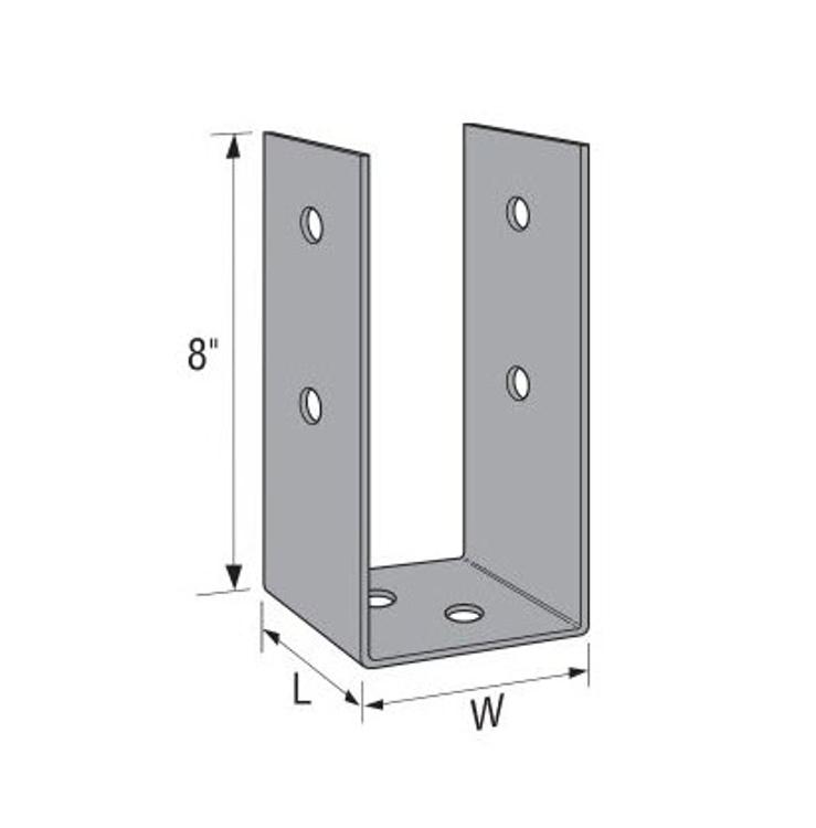 6 1/8 in x 4 in x 3 Gauge Simpson UB Hot Dipped Galvanized Post Bracket