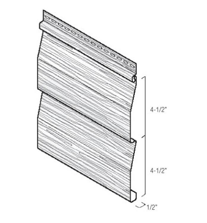 1/2 in x 9 in x 12 ft KAYCAN Sierra Dutchlap Vinyl Siding / White D4
