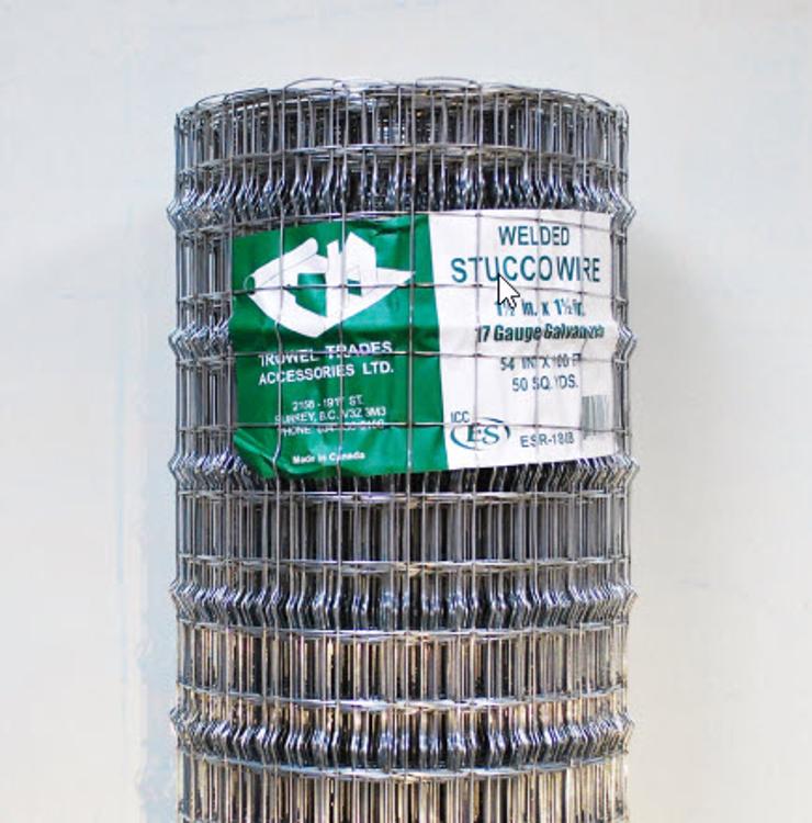 1 1/2 in x 1 1/2 in x 48 in x 112.5 ft x 17 Gauge Trowel Tools Stucco Wire Mesh at Slegg