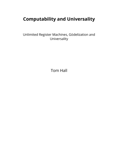 Computability and Universality