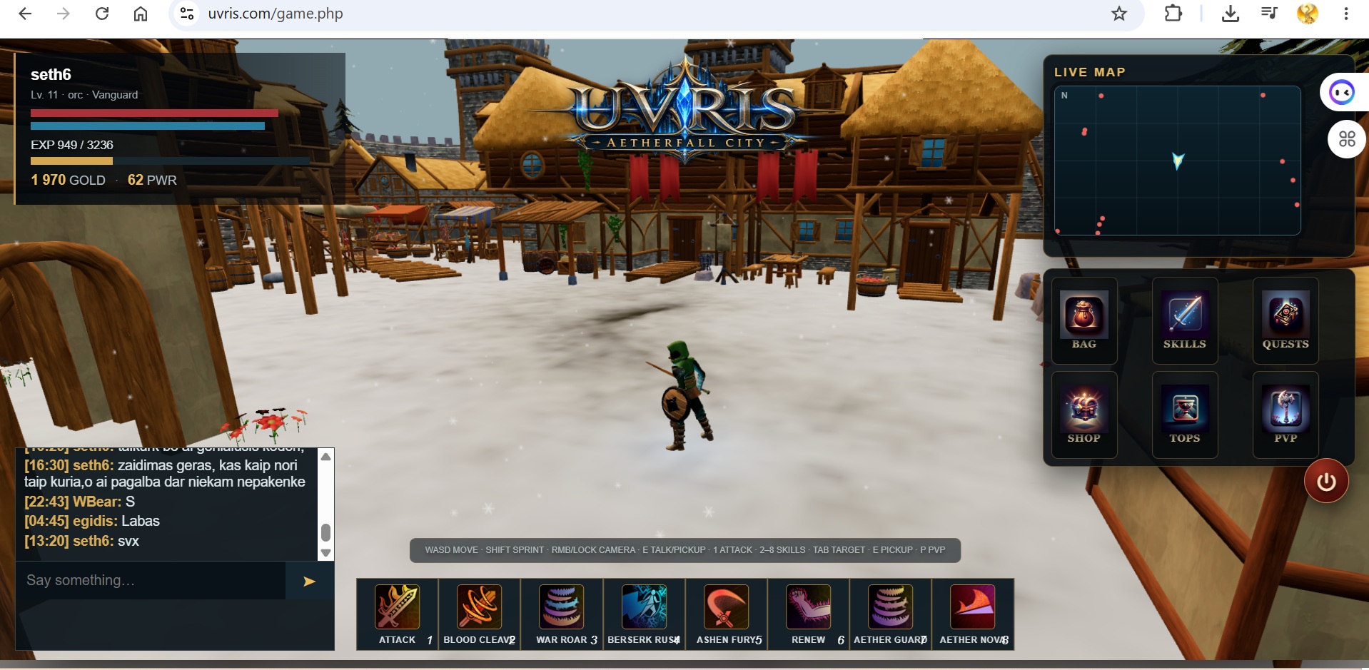 UVRIS — Next-Generation 3D Browser MMORPG