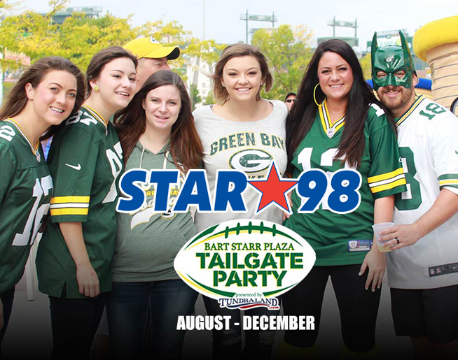 Bart Starr Plaza Tailgate Party with STAR 98 Sunday at 8:30!