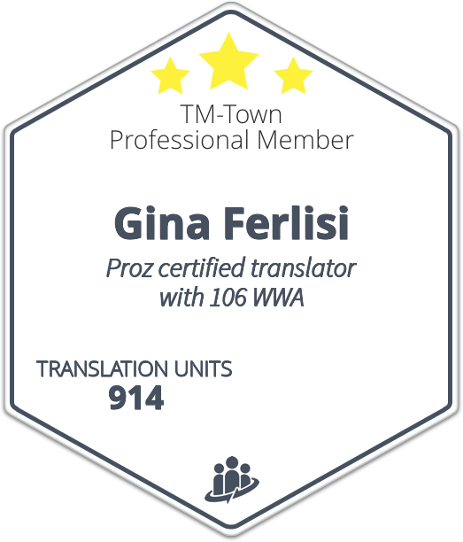 Gina Ferlisi Italian English translator specialised in Websites