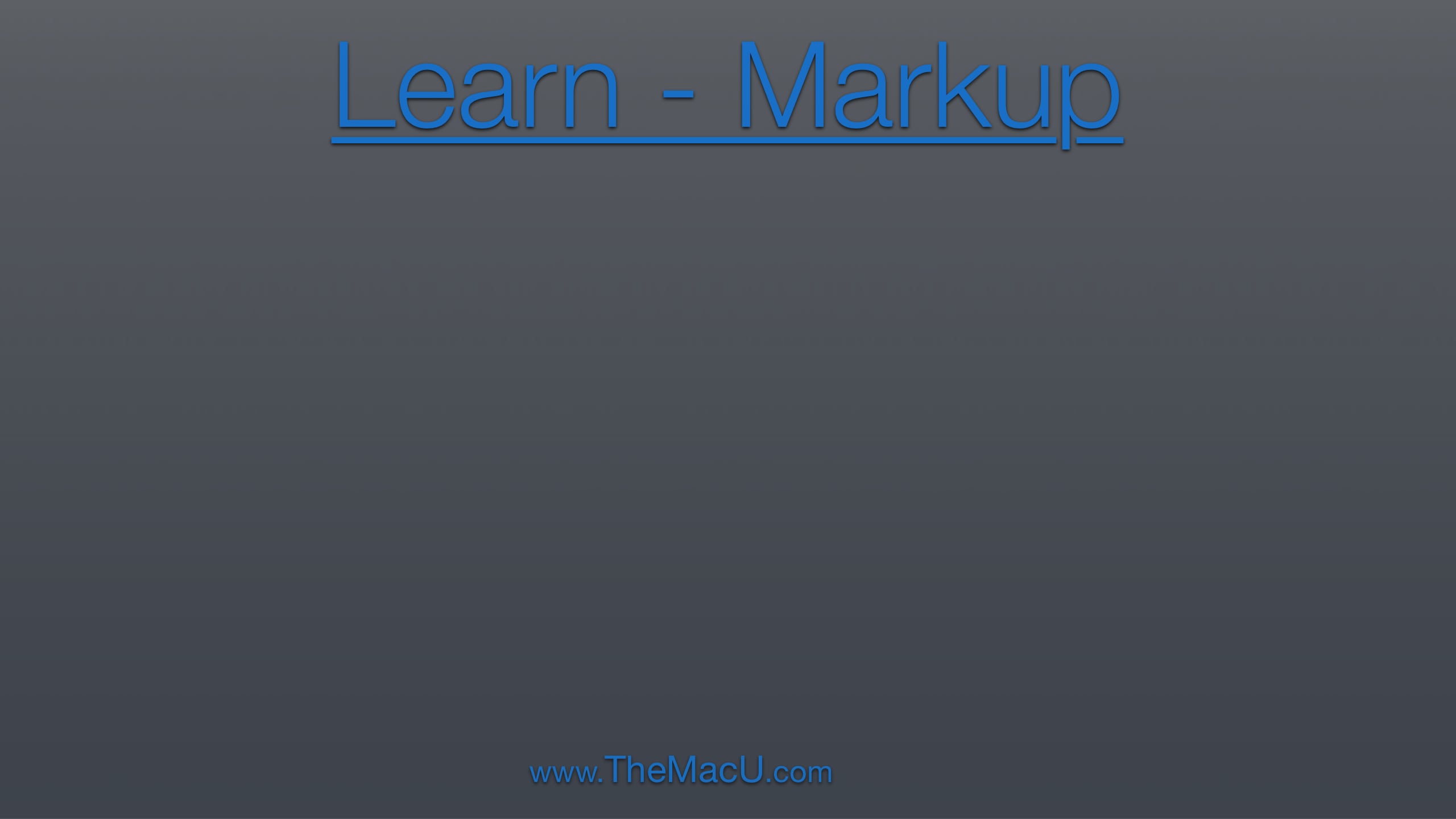 Markup Tutorial Markup for iOS Tutorial - TheMacU.com