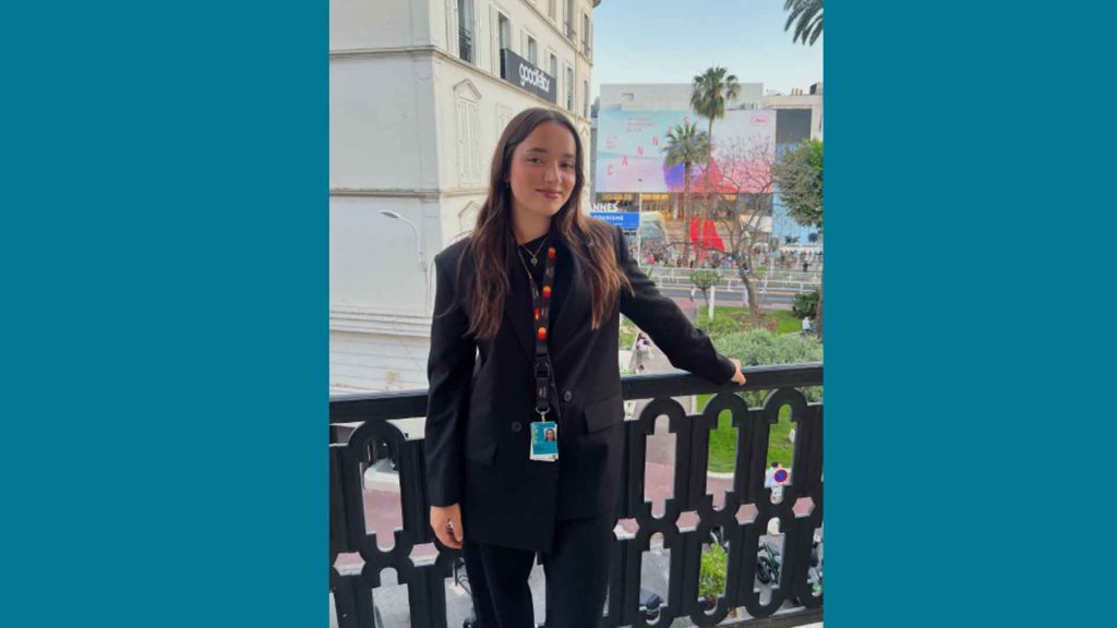 Photo of Estefania Umpierre, with lanyard, outside