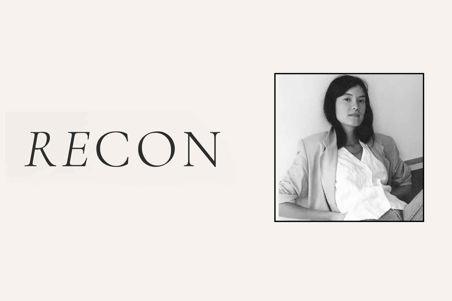 Photo of Anna Gray next to text logo for ReCon