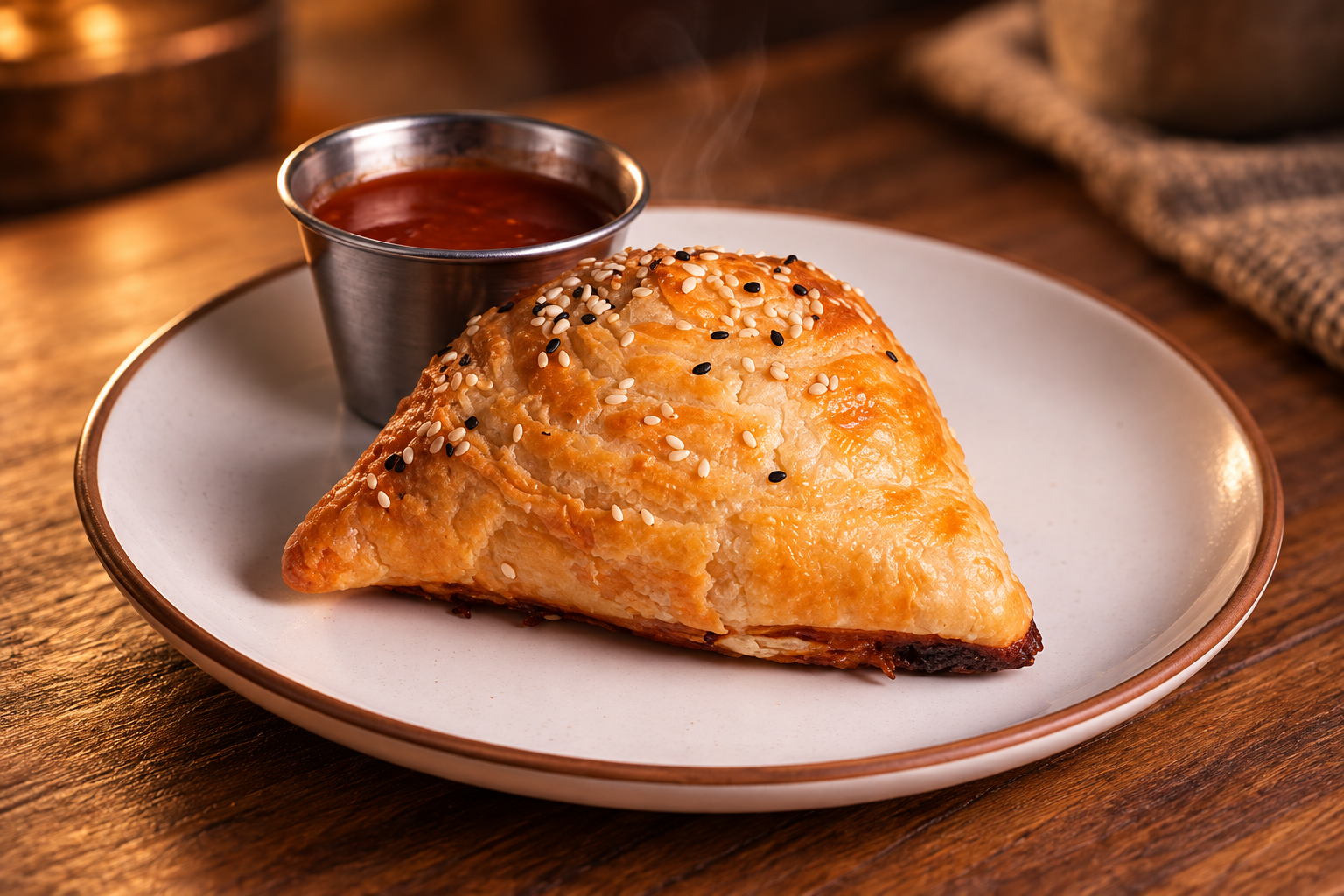 Beef Samsa — Flaky Baked Beef Pastry (1 Piece)