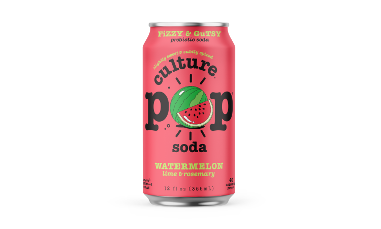Culture Pop - Watermelon & Lime and Rosemary Probiotic Soda - 12 fl oz