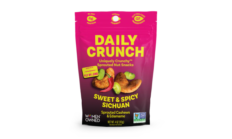 Daily Crunch Snacks - Sweet & Spicy Sichuan Sprouted Cashews - 4oz