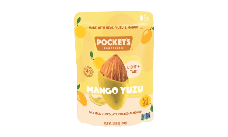 Pocket's Chocolates - Yuzu Oatmilk Chocolate Coated Almonds - 3.53 oz