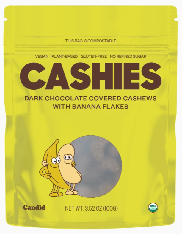 Cashies — Chocolate Covered Cashews with Banana Flakes