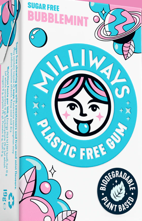 Milliways - Bubblemint Plastic Free Gum - 20 g