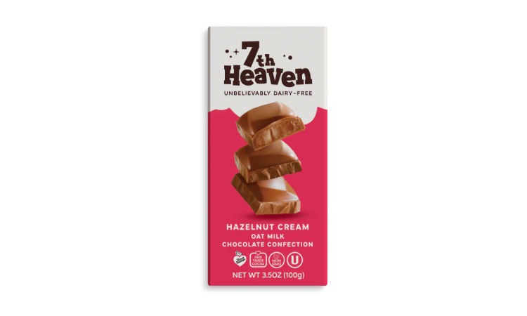 7th Heaven Chocolate - Vegan Oat Milk Chocolate Bar - Hazelnut Cream - 3.5 oz