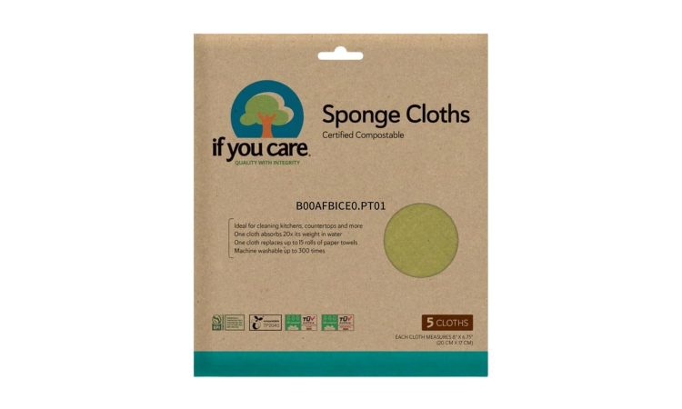 If You Care - 100% Natural Sponge Cloths - 5 ct