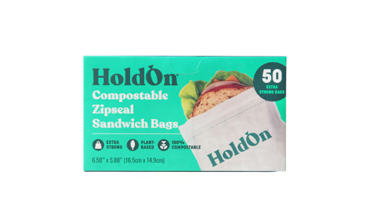 HoldOn - Compostable Sandwich Zipseal Bags - 50 ct