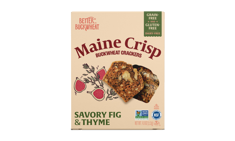 Maine Crisp - Savory Fig & Thyme Crisps - Gluten-Free Crackers - 4 oz