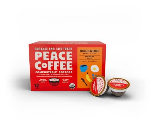 Peace Coffee Birchwood Breakfast Blend 12 Count 4.33 Oz. Pods