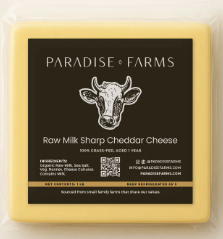 Paradise Farms -Cheese, Raw Milk Sharp Cheddar 1 lb block