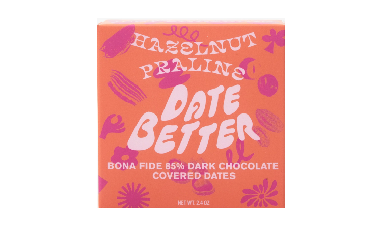 Date Better Snacks - Hazelnut Praline Chocolate Covered Dates - 2.4 oz