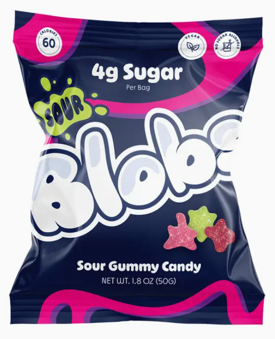 Blobs - Sour Gummy - Low Sugar - Mixed Sour Bag- 50 g