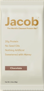 Jacob Protein Bar - Grass-Fed Organic Protein Snack Bar- Chocolate