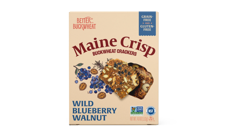 Maine Crisp - Wild Blueberry Walnut Crisps - Gluten-Free Crackers - 4 oz