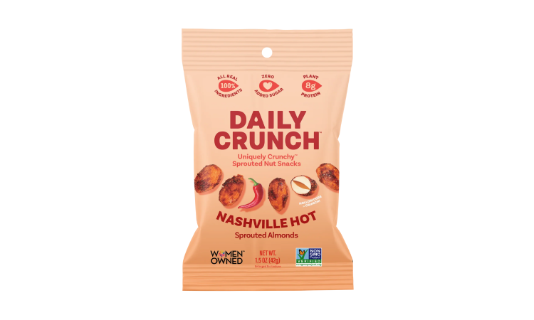 Daily Crunch Snacks - Nashville Hot Sprouted Almonds - 1.5 oz