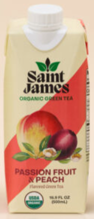 Saint James - Passion Fruit & Peach Green Tea - 16 oz