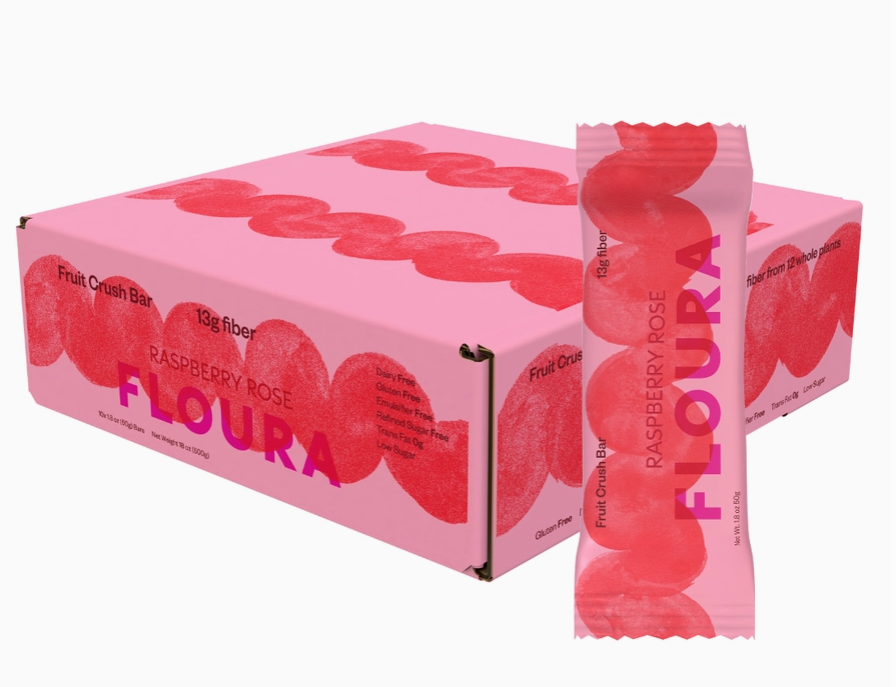 Floura Prebiotic Fiber Bar Raspberry Rose, 50g