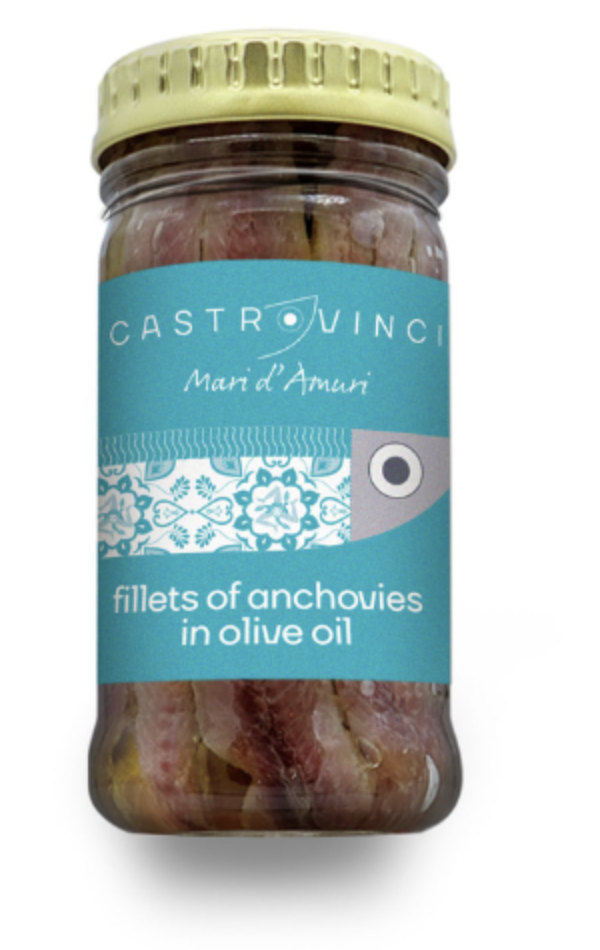 Castrovinci Anchovy Fillets in Olive Oil Jar- 3.53oz