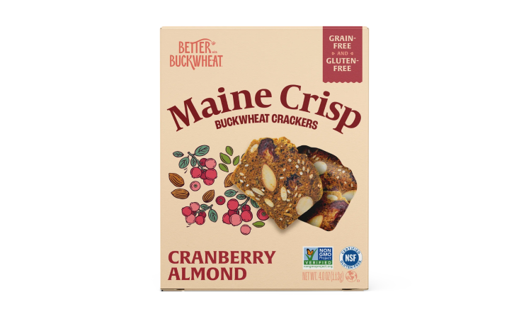 Maine Crisp - Cranberry Almond Crisps - Gluten-Free Crackers - 4 oz