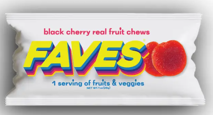 FAVES Black + Red Cherry Fruit Chews 1 oz