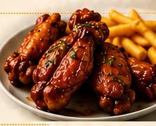 Honey Garlic Butter Wings w/ Fries