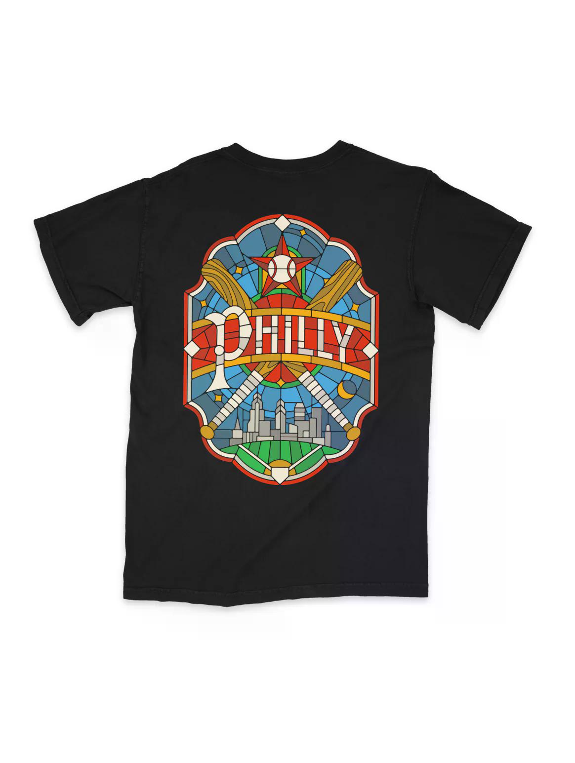 Stained Glass Baseball T-Shirt - Medium