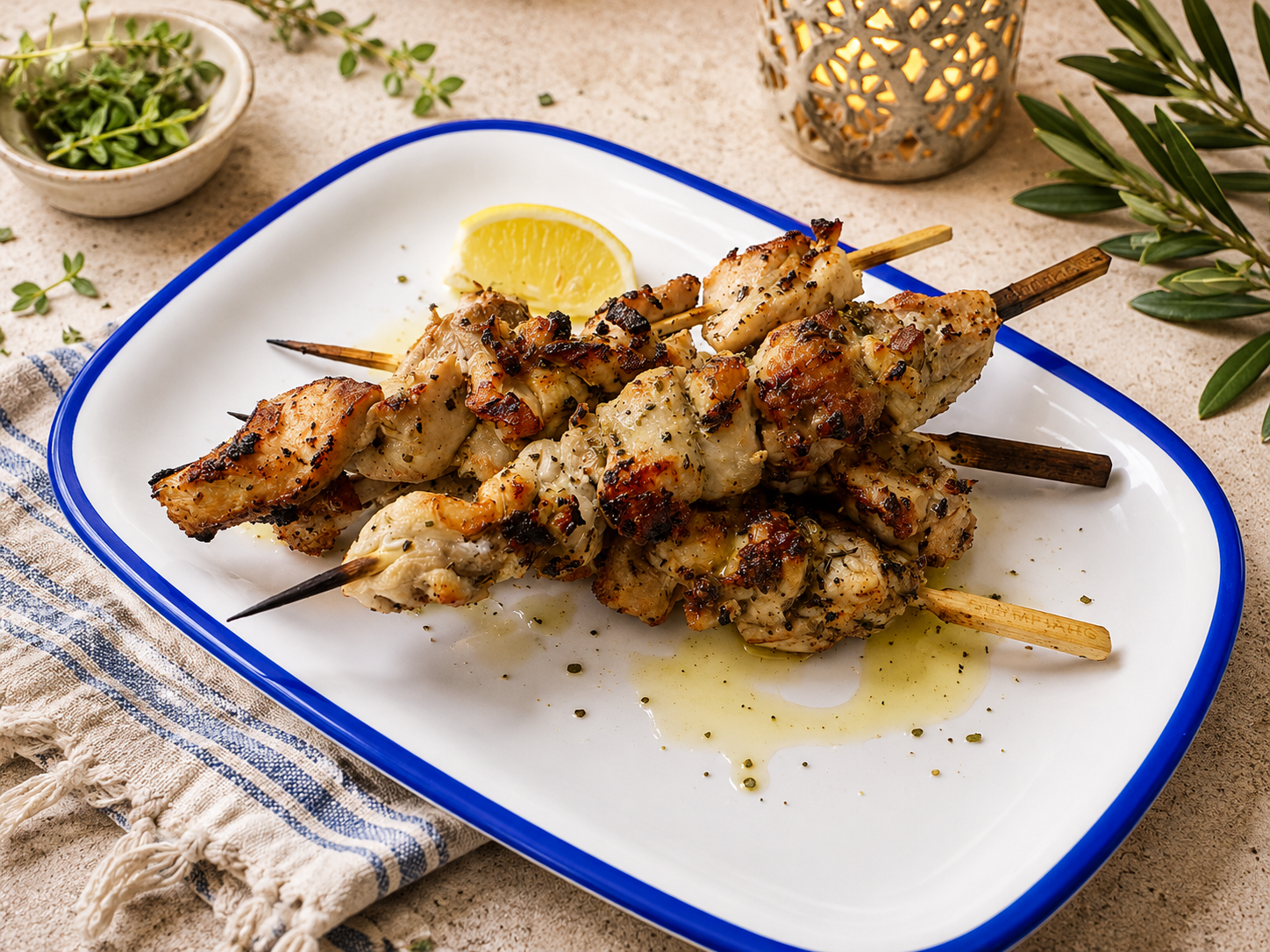 Chicken Souvlaki Skewers Individual