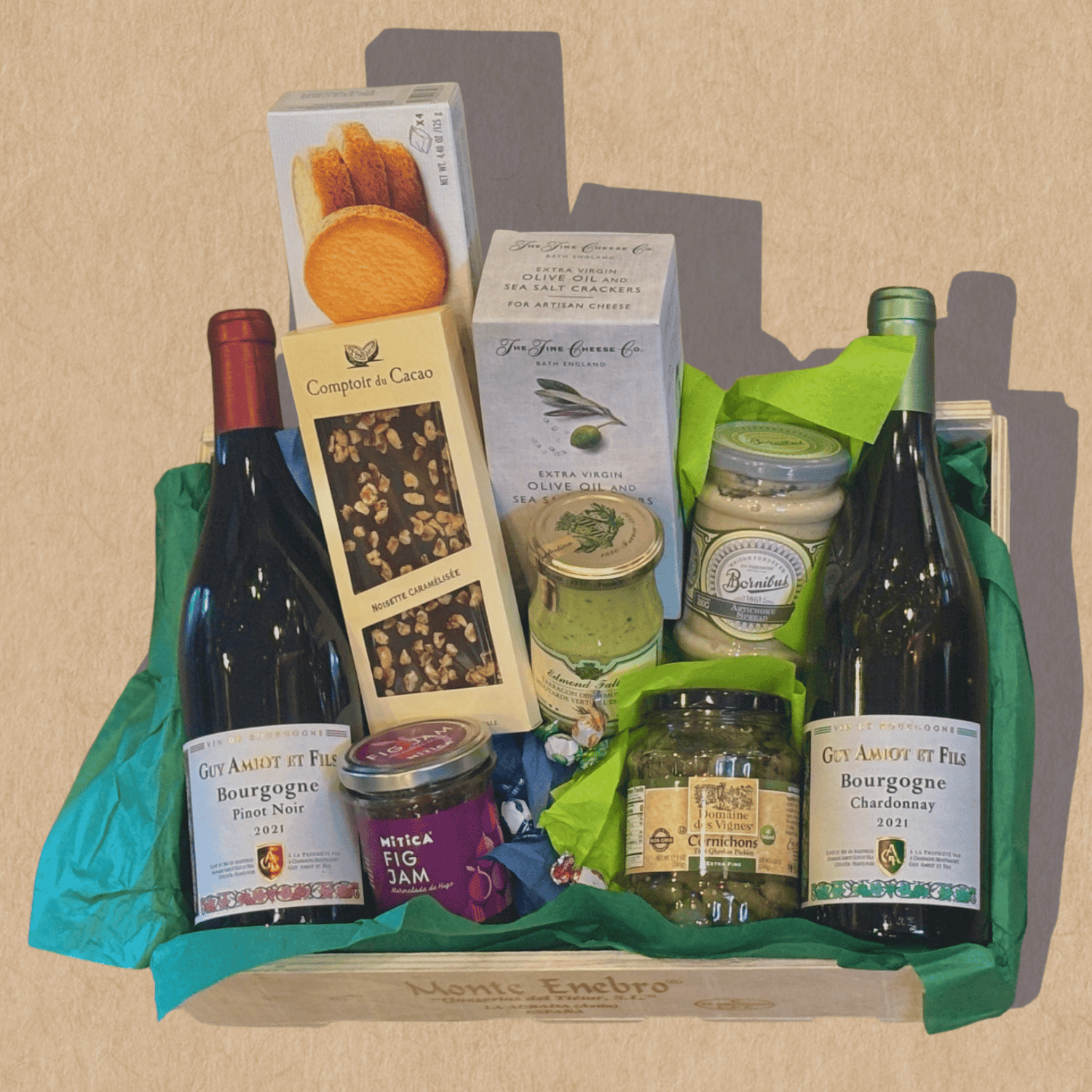 Basket - 2 Bottle Wooden Wine Crate