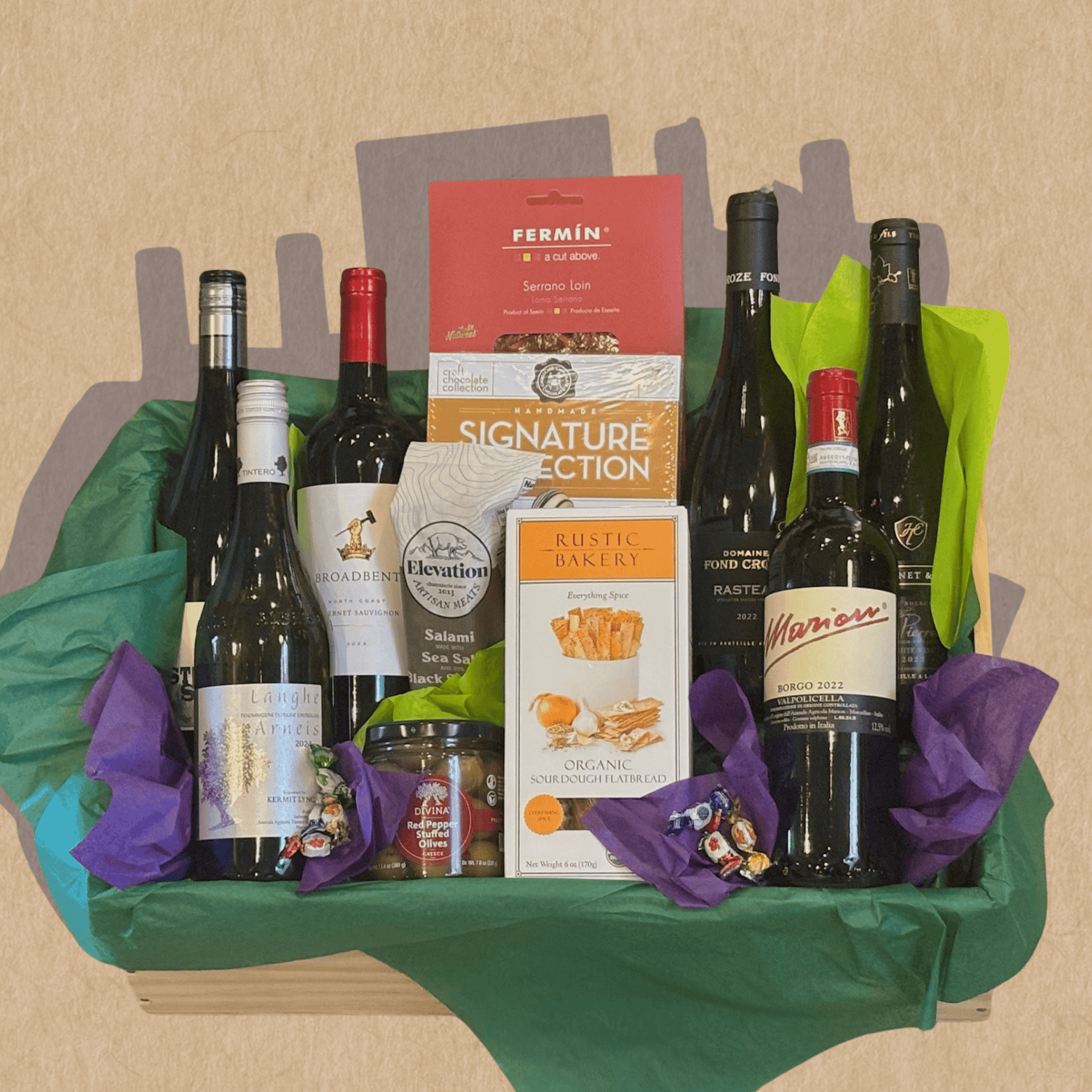 Basket - 6 Bottle Wooden Wine Crate