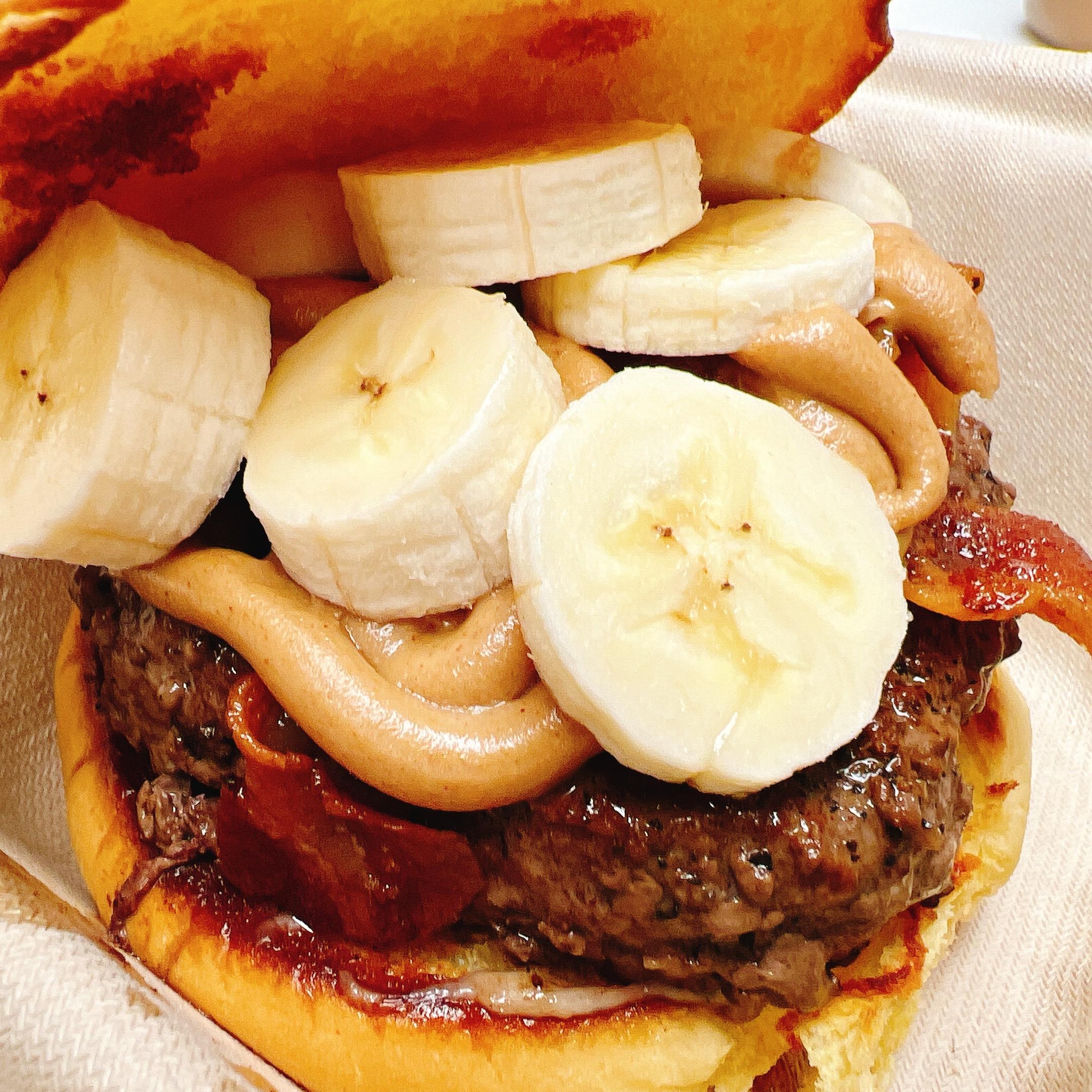 Peanut Butter Bacon Banana Burger