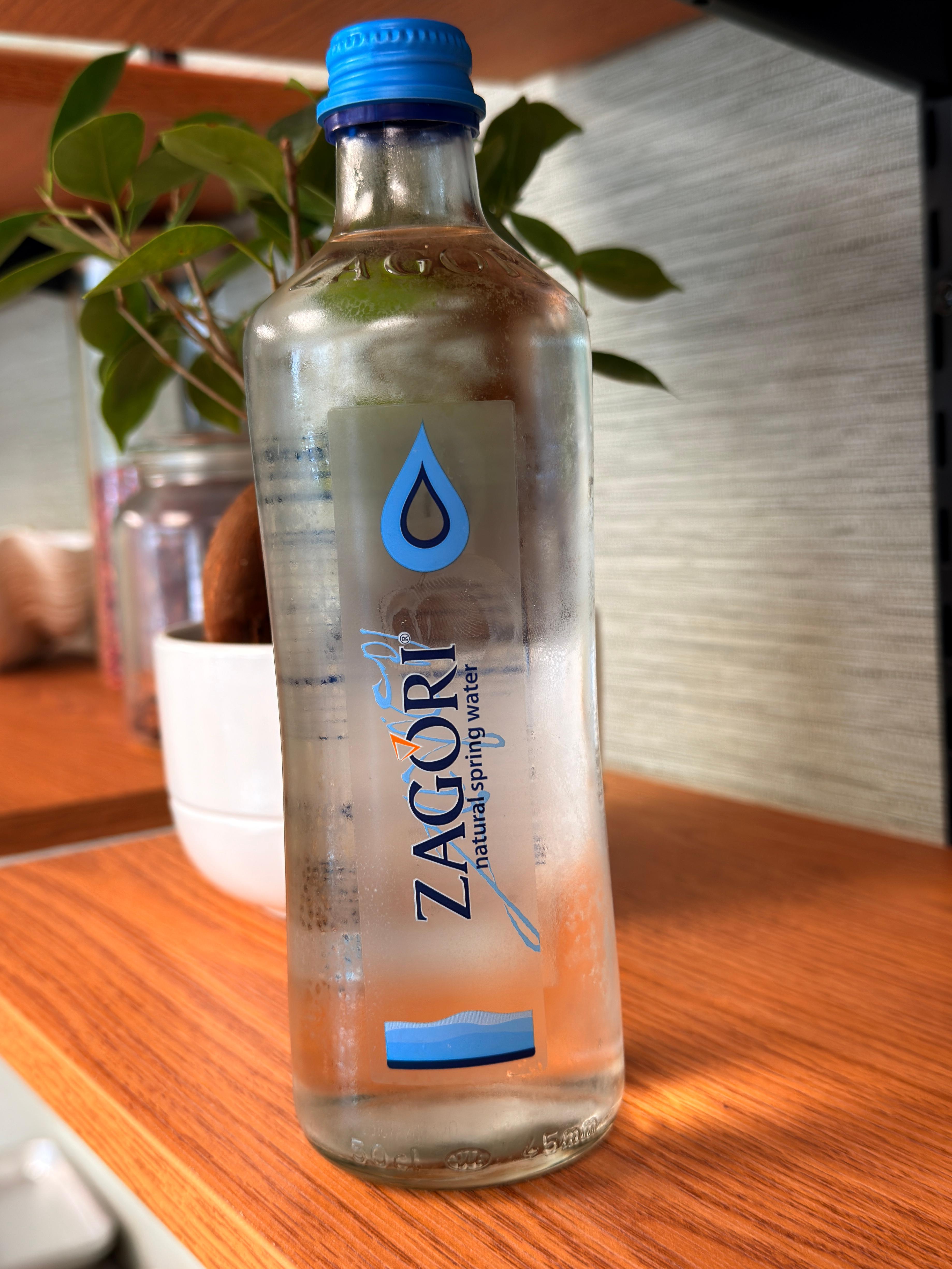 Zagori Still Water - Glass at Fil Fil Mediterranean in Homer Glen, IL.