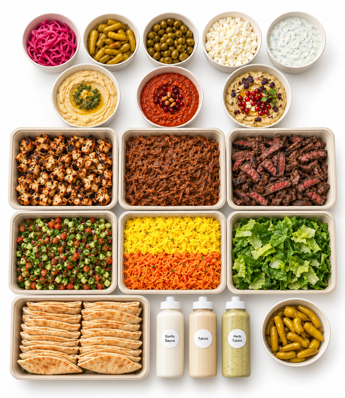 Build Your Own Fil Fil Spread at Fil Fil Mediterranean in Homer Glen, IL.