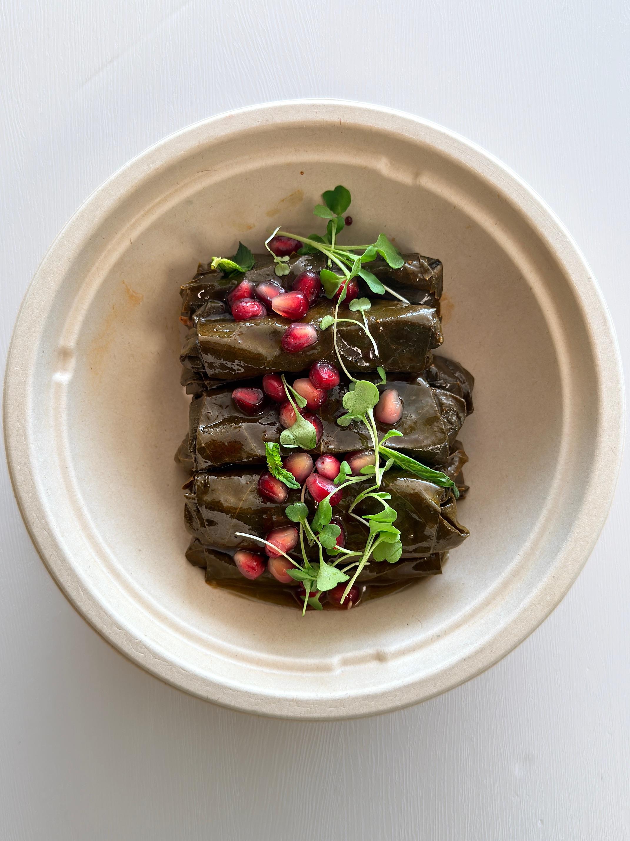 Stuffed Grape Leaves at Fil Fil Mediterranean in Homer Glen, IL.