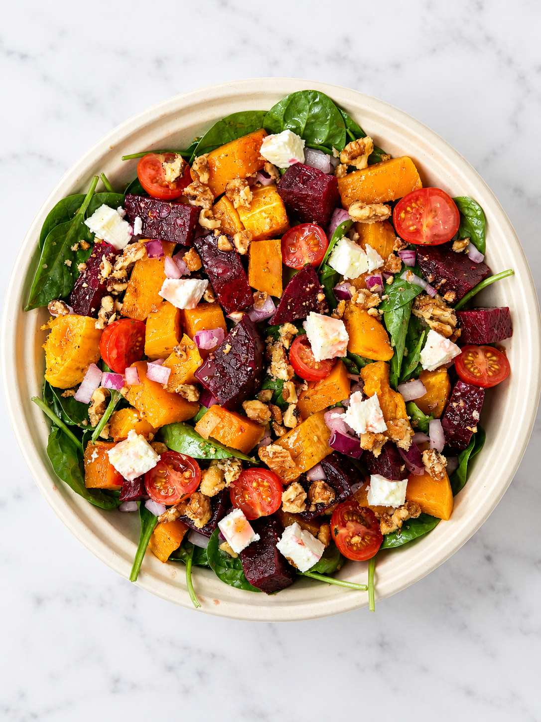 Roasted Beet & Butternut Squash Salad at Fil Fil Mediterranean in Homer Glen, IL.