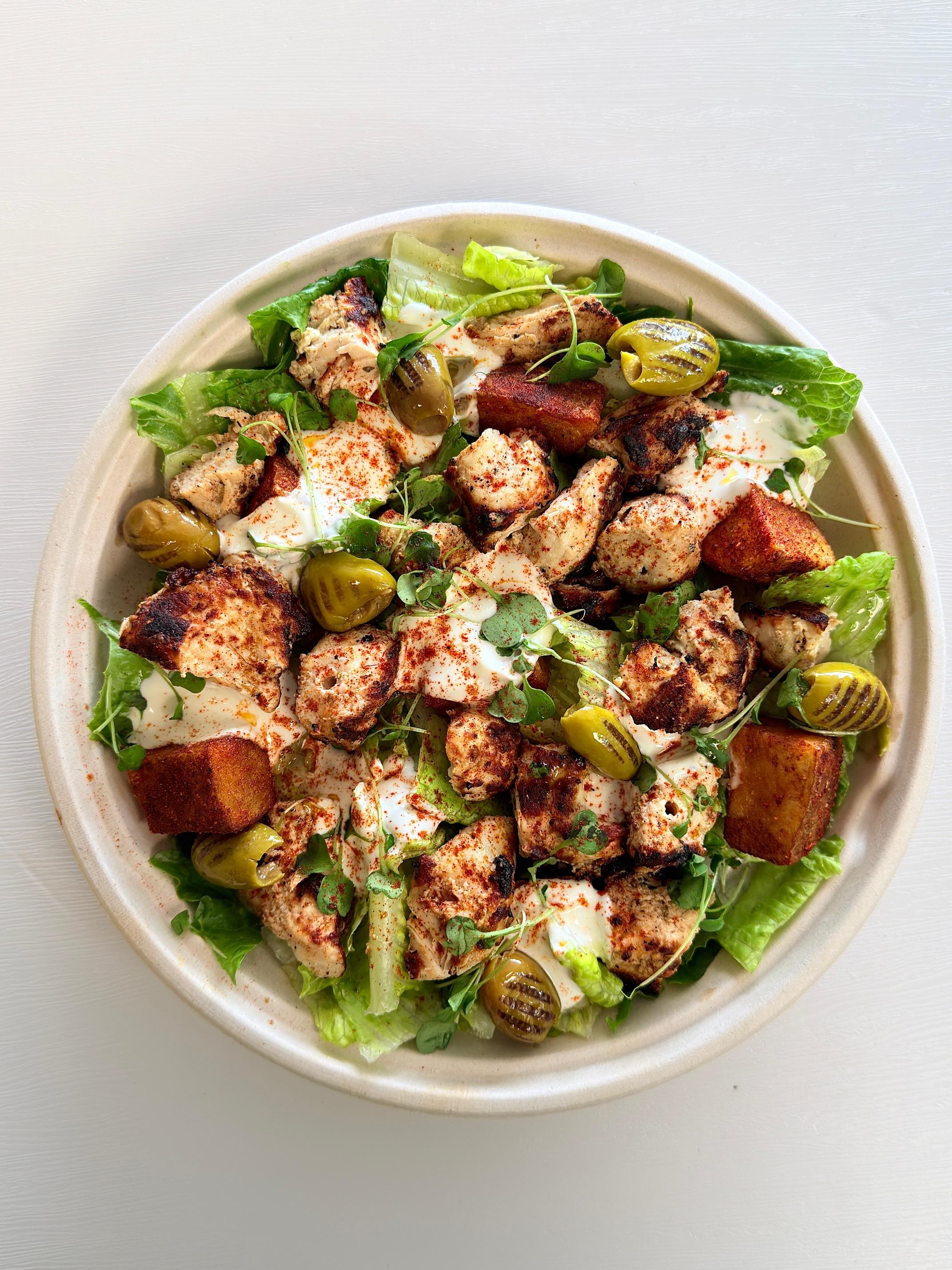 Chicken Salad at Fil Fil Mediterranean in Homer Glen, IL.
