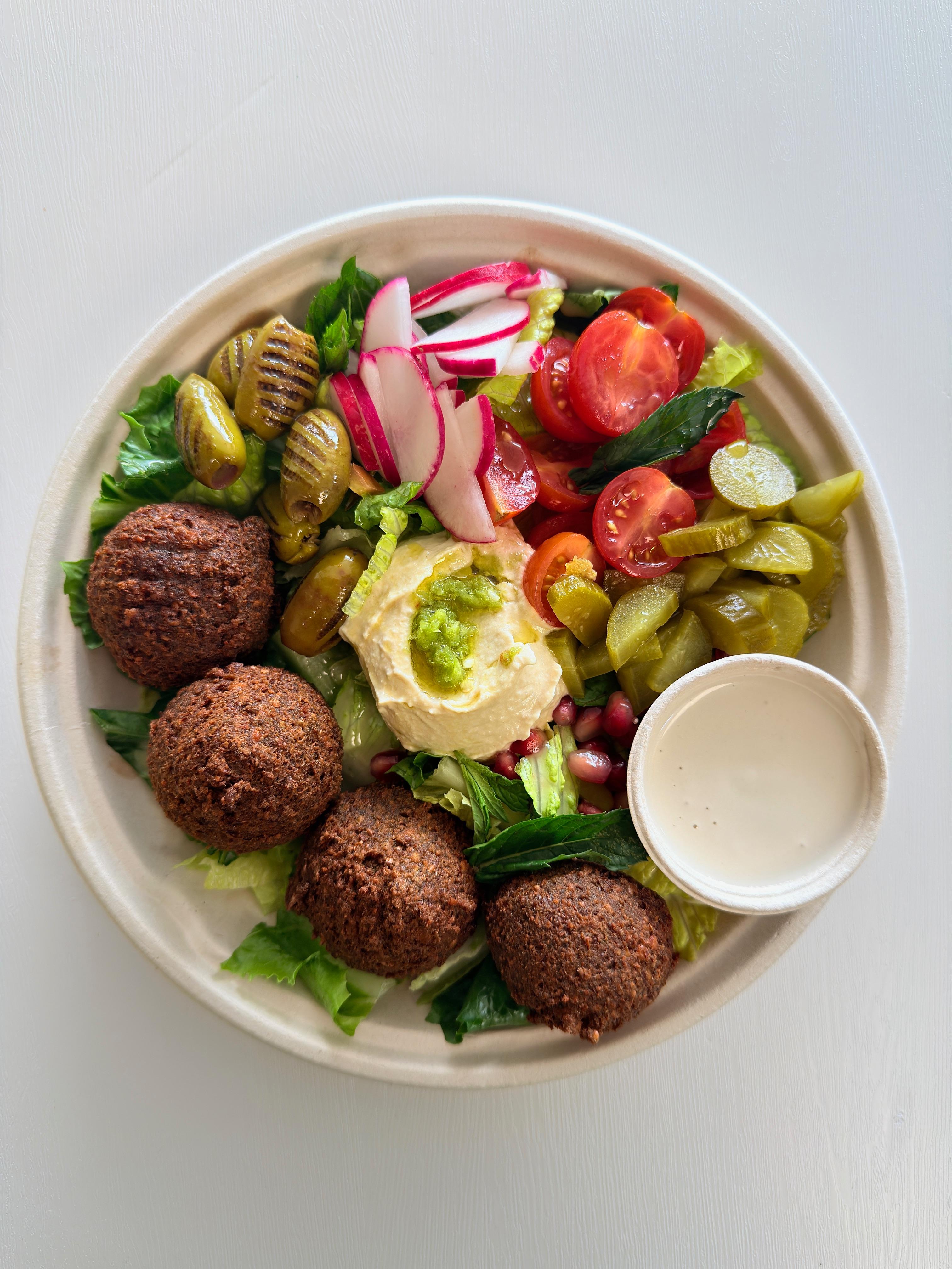 Falafel Bowl at Fil Fil Mediterranean in Homer Glen, IL.