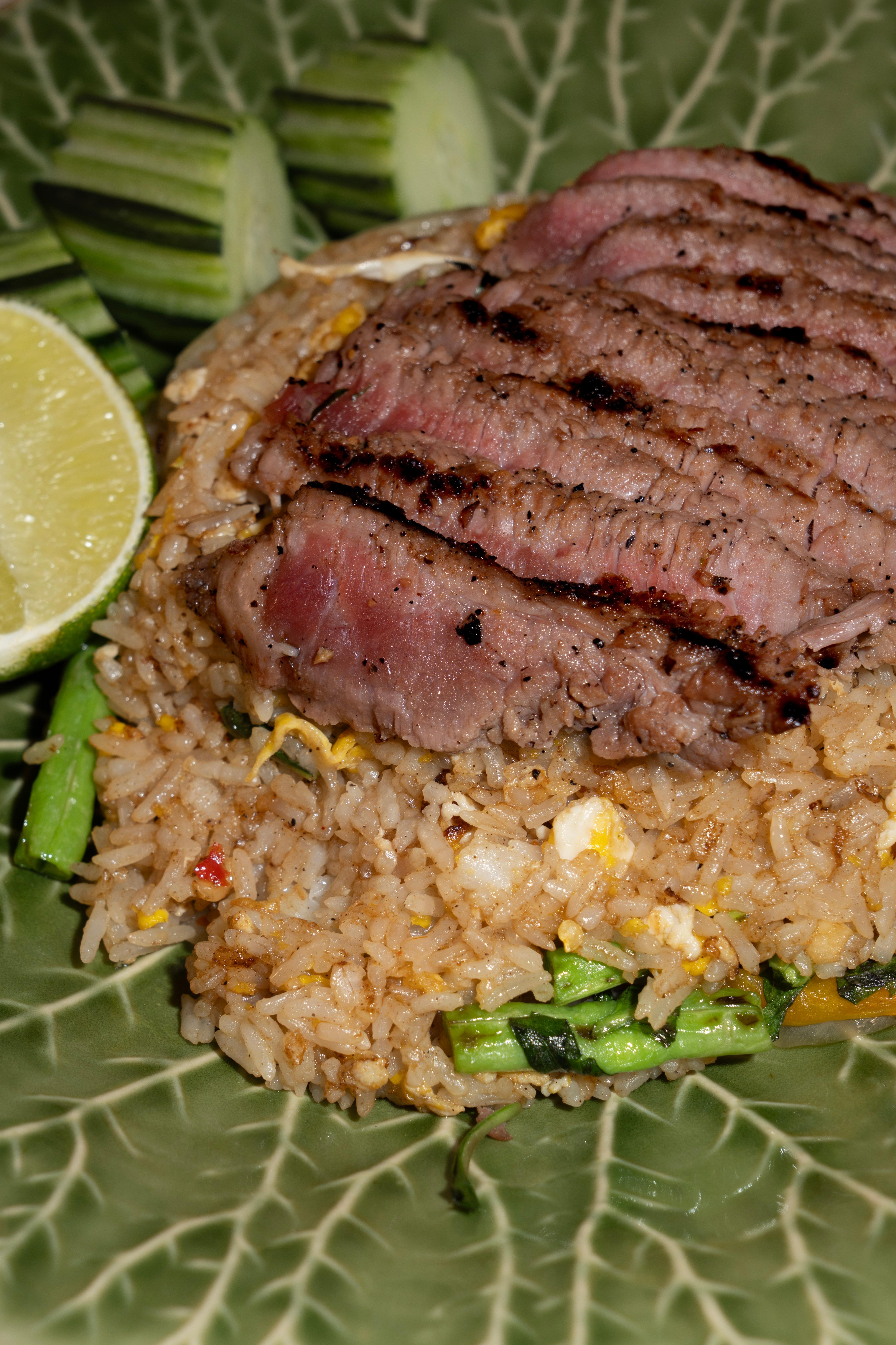 Basil Fried Rice w/ Grilled Beef