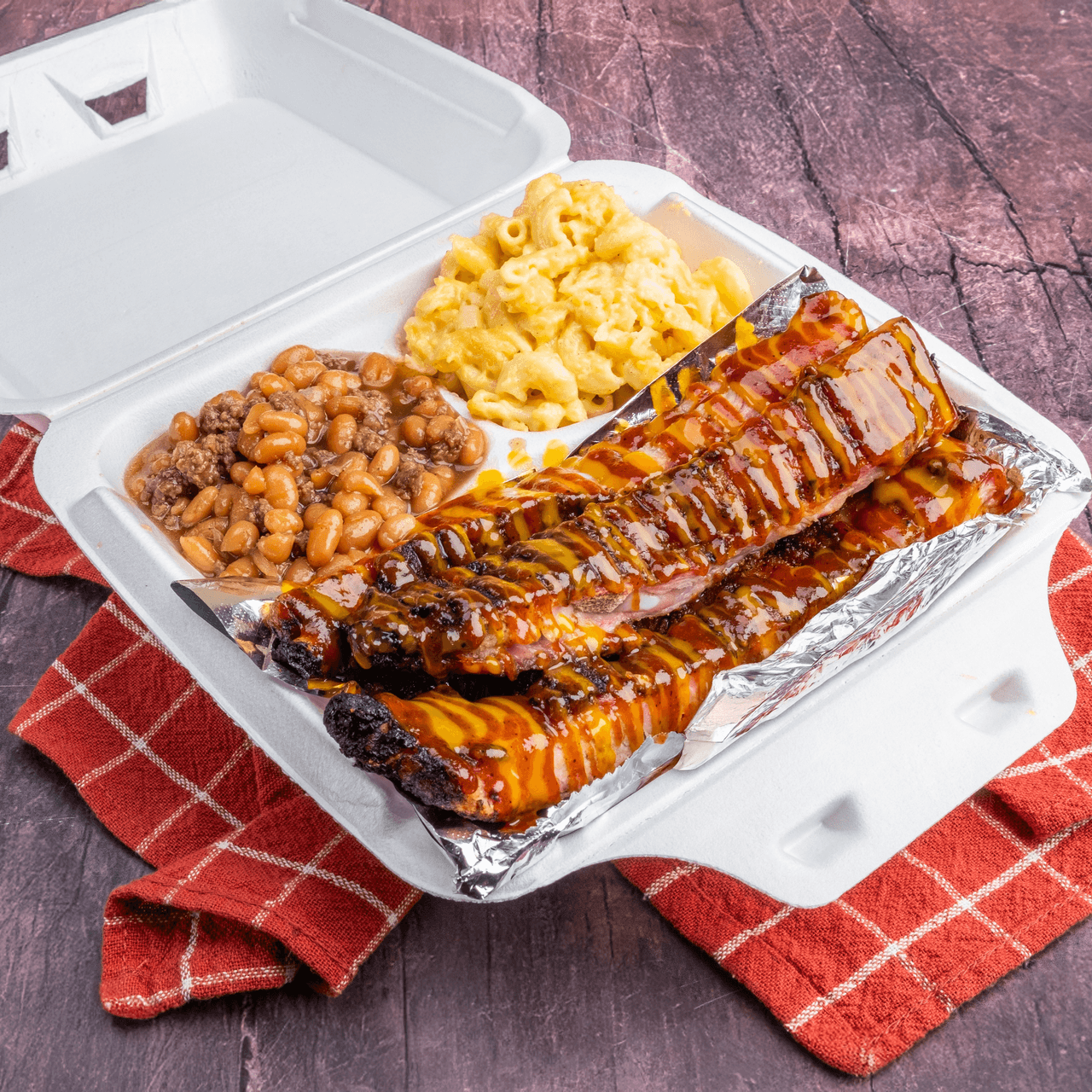 Ribs N Beans N Mac ' Cheese