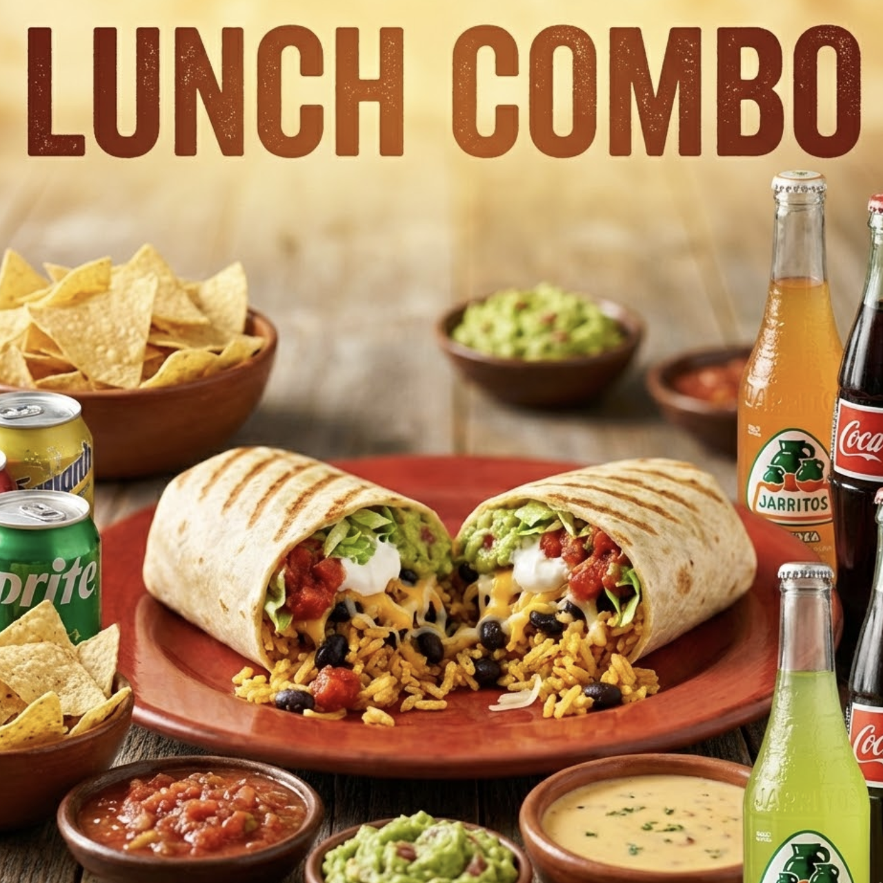 Chips *or* Soda Combo - Build Your Own 12" Burrito!