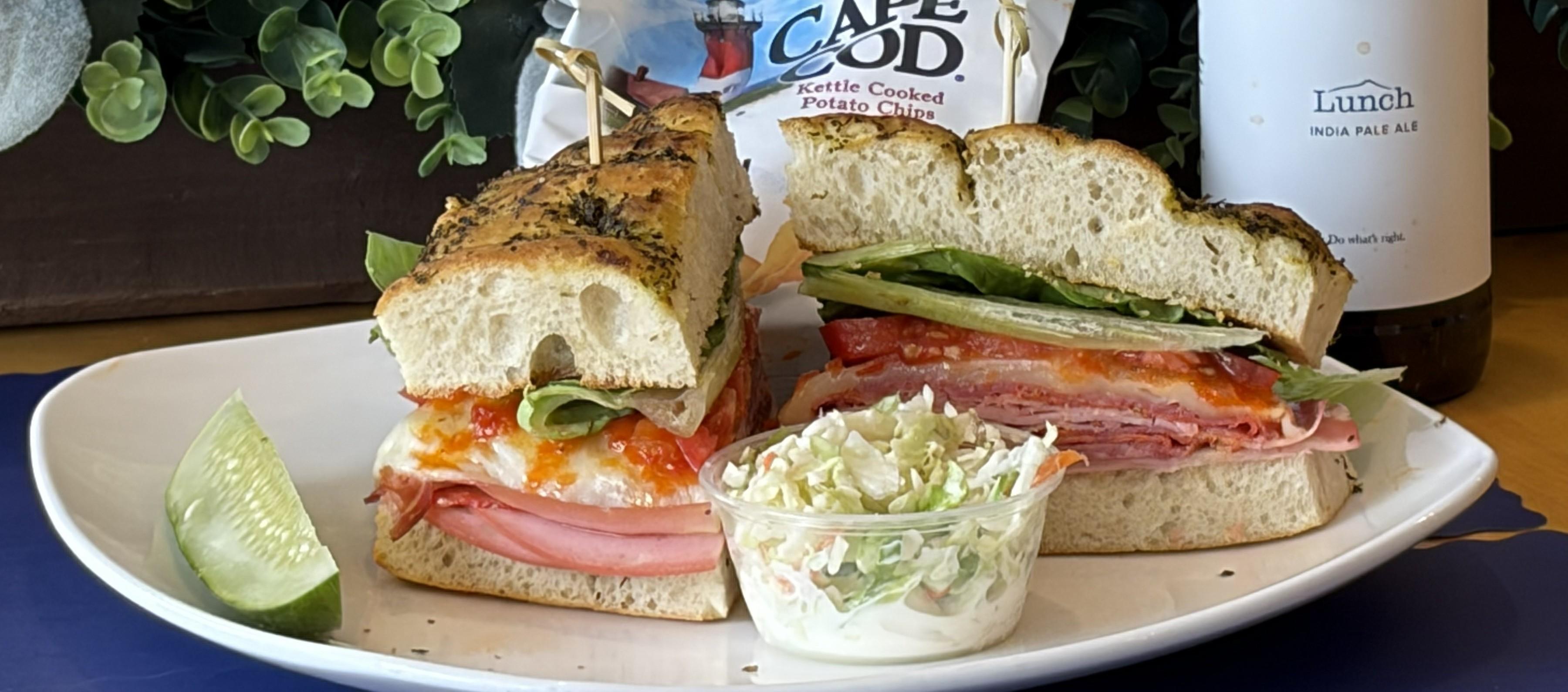 Eggplant and burrata sandwich
